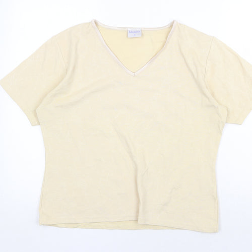 Mackays Womens Yellow V-Neck Polyester Pullover Jumper Size 14