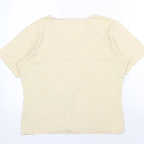 Mackays Womens Yellow V-Neck Polyester Pullover Jumper Size 14
