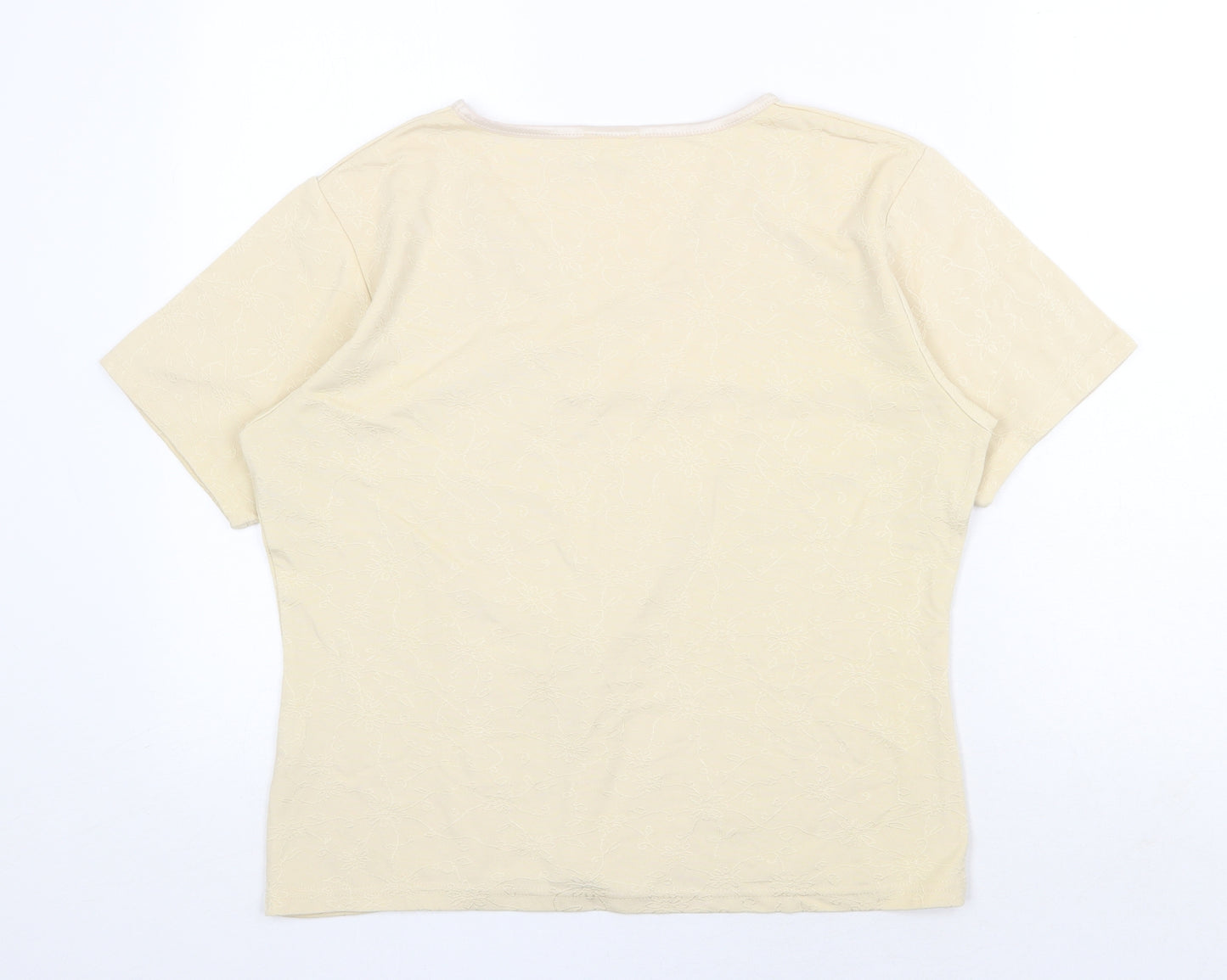 Mackays Womens Yellow V-Neck Polyester Pullover Jumper Size 14