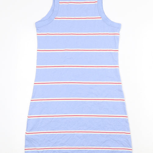 Marks and Spencer Womens Blue Striped Cotton Bodycon Size S Round Neck Pullover