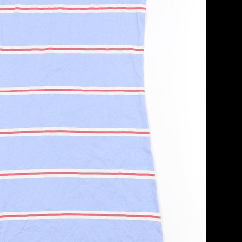 Marks and Spencer Womens Blue Striped Cotton Bodycon Size S Round Neck Pullover