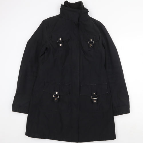 M&Co Womens Black Jacket Coat Size 10 Zip