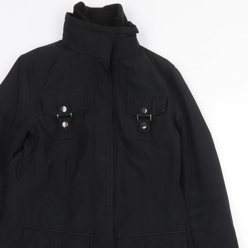 M&Co Womens Black Jacket Coat Size 10 Zip