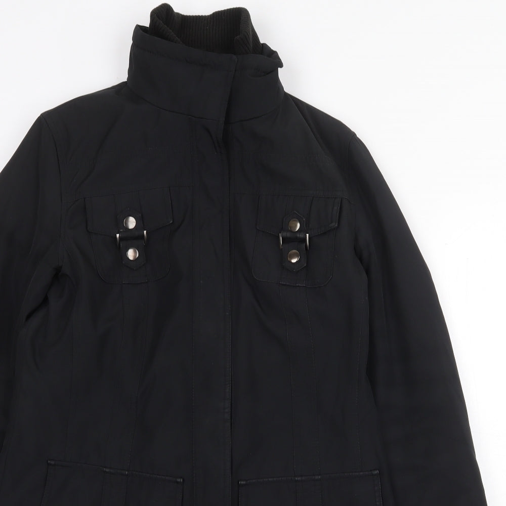M&Co Womens Black Jacket Coat Size 10 Zip