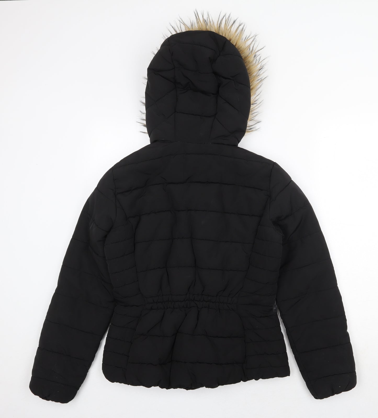 H&M Womens Black Puffer Jacket Jacket Size 8 Zip