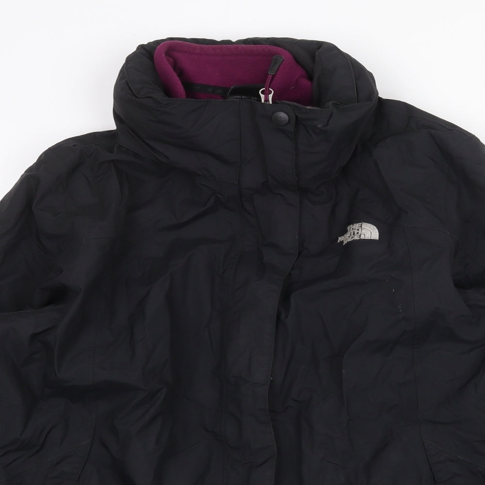 The North Face Womens Black Rain Coat Coat Size L Zip