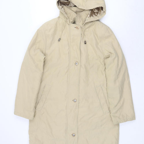 BHS Womens Beige Overcoat Coat Size 10 Zip