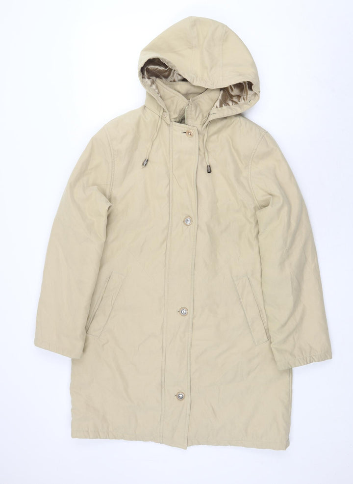 BHS Womens Beige Overcoat Coat Size 10 Zip