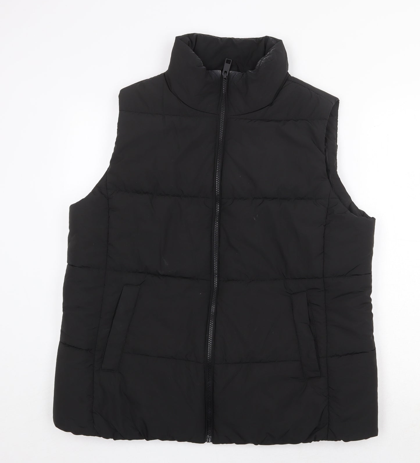 Marks and Spencer Womens Black Gilet Jacket Size 18 Zip