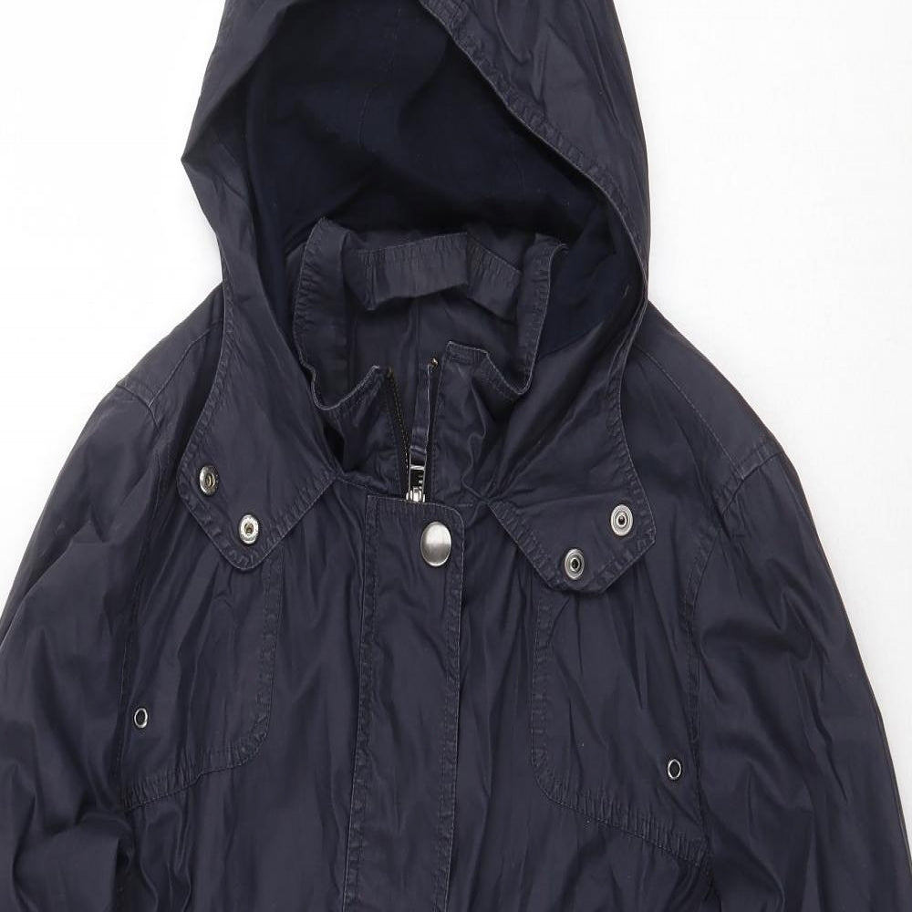 Marks and Spencer Womens Blue Rain Coat Coat Size 8 Zip