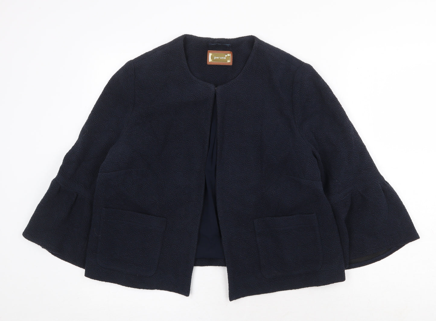 Marks and Spencer Womens Blue Jacket Blazer Size 16 Hook & Eye