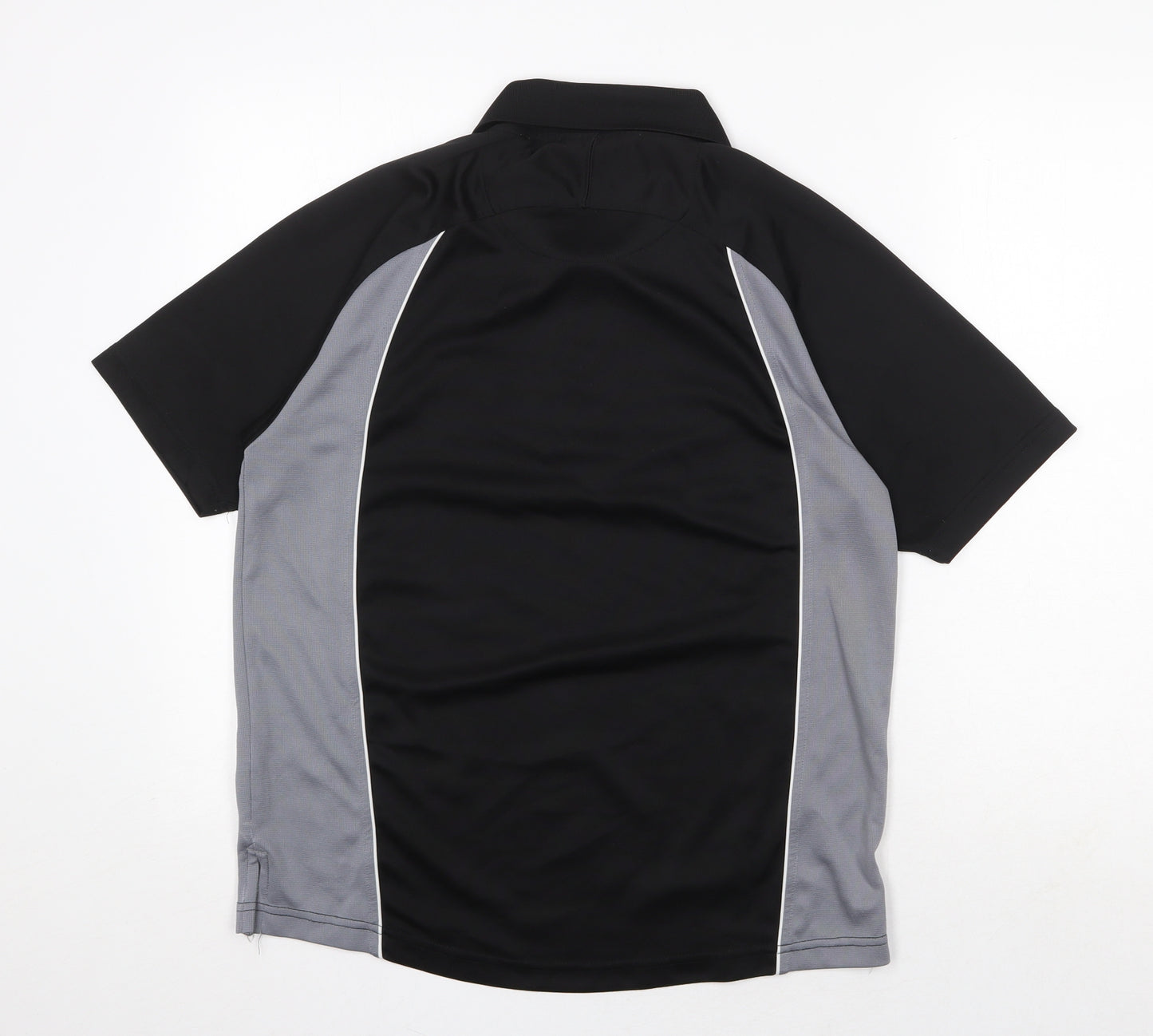 Super Shirts Mens Black Polyester Polo Size S Collared Button - New Zealand