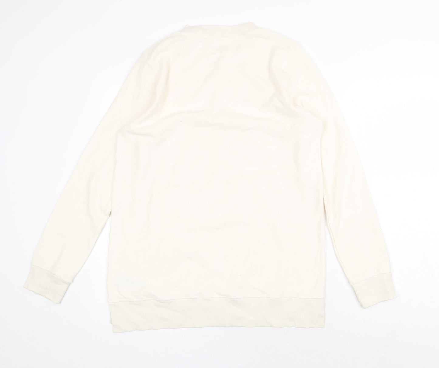 Marks and Spencer Womens Ivory Cotton Pullover Sweatshirt Size 10 Pullover
