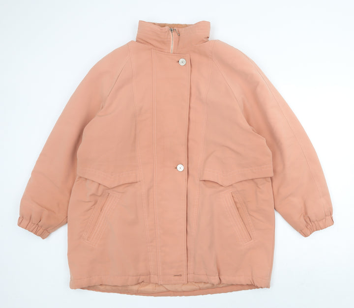 Marks and Spencer Womens Orange Anorak Coat Size 10 Zip
