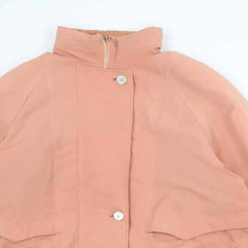 Marks and Spencer Womens Orange Anorak Coat Size 10 Zip