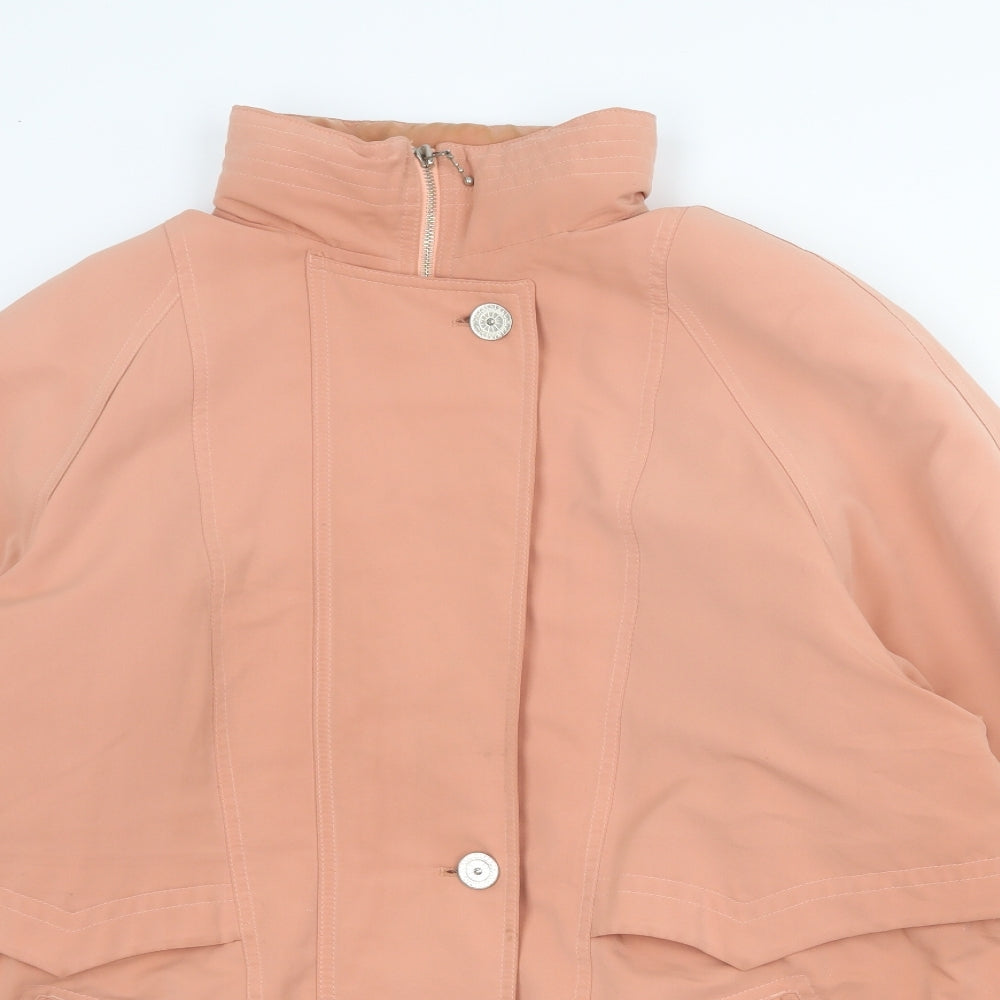 Marks and Spencer Womens Orange Anorak Coat Size 10 Zip