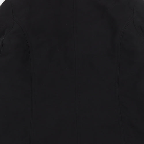 BHS Womens Black Overcoat Coat Size 14 Zip