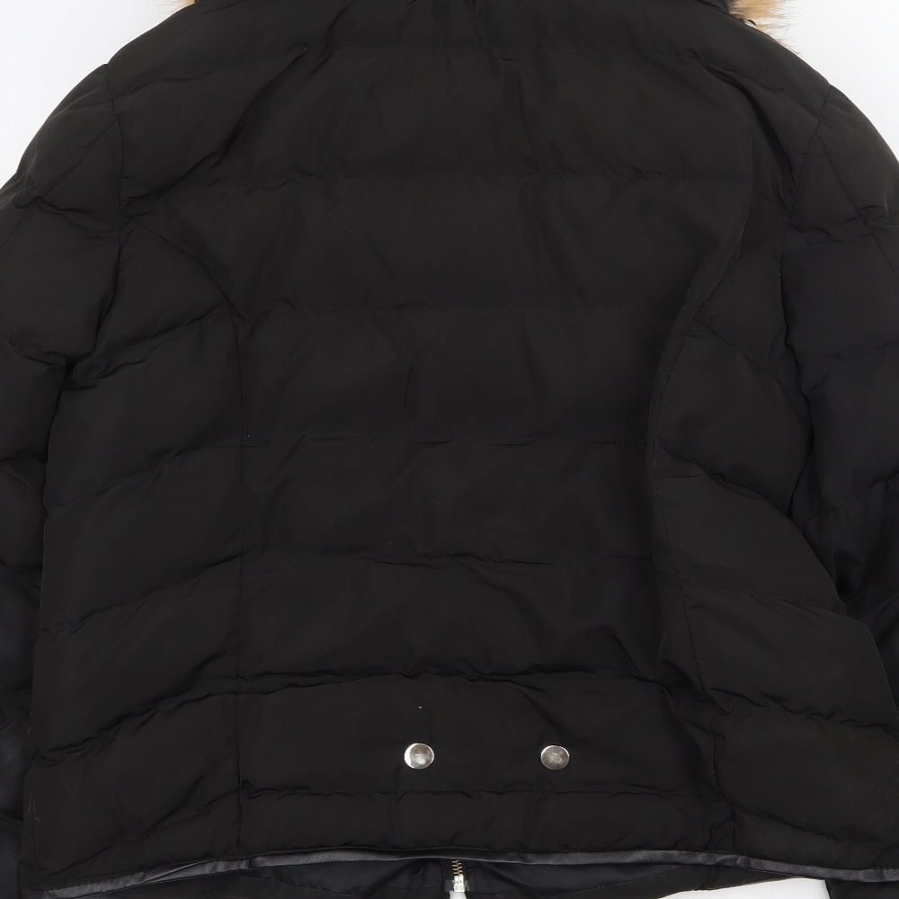 Parisian Womens Black Puffer Jacket Coat Size 12 Zip