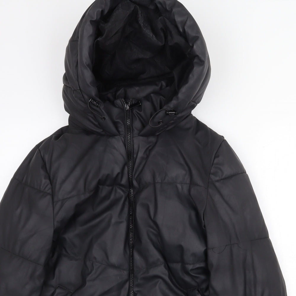 Primark Womens Black Puffer Jacket Coat Size M Zip