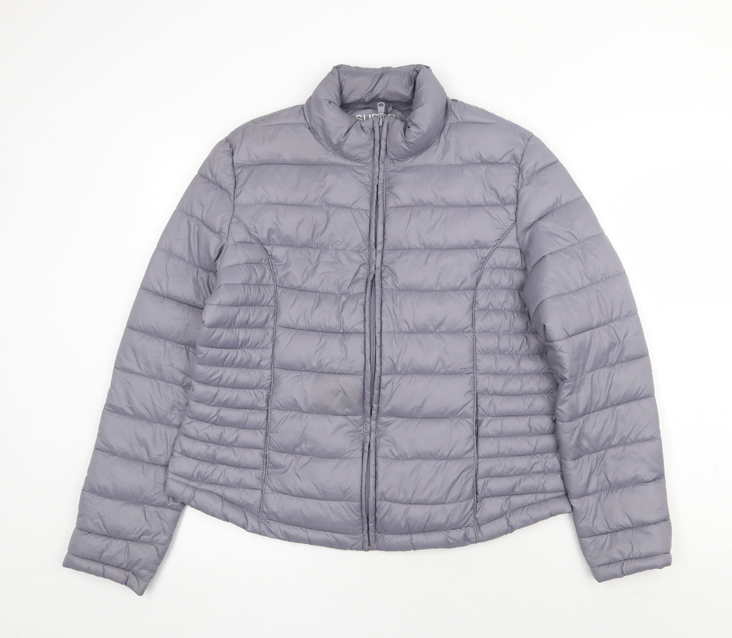 Atmosphere Womens Green Quilted Coat Size L Zip - Size 14-16