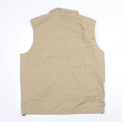 Cotton Traders Mens Beige Gilet Waistcoat Size L Zip