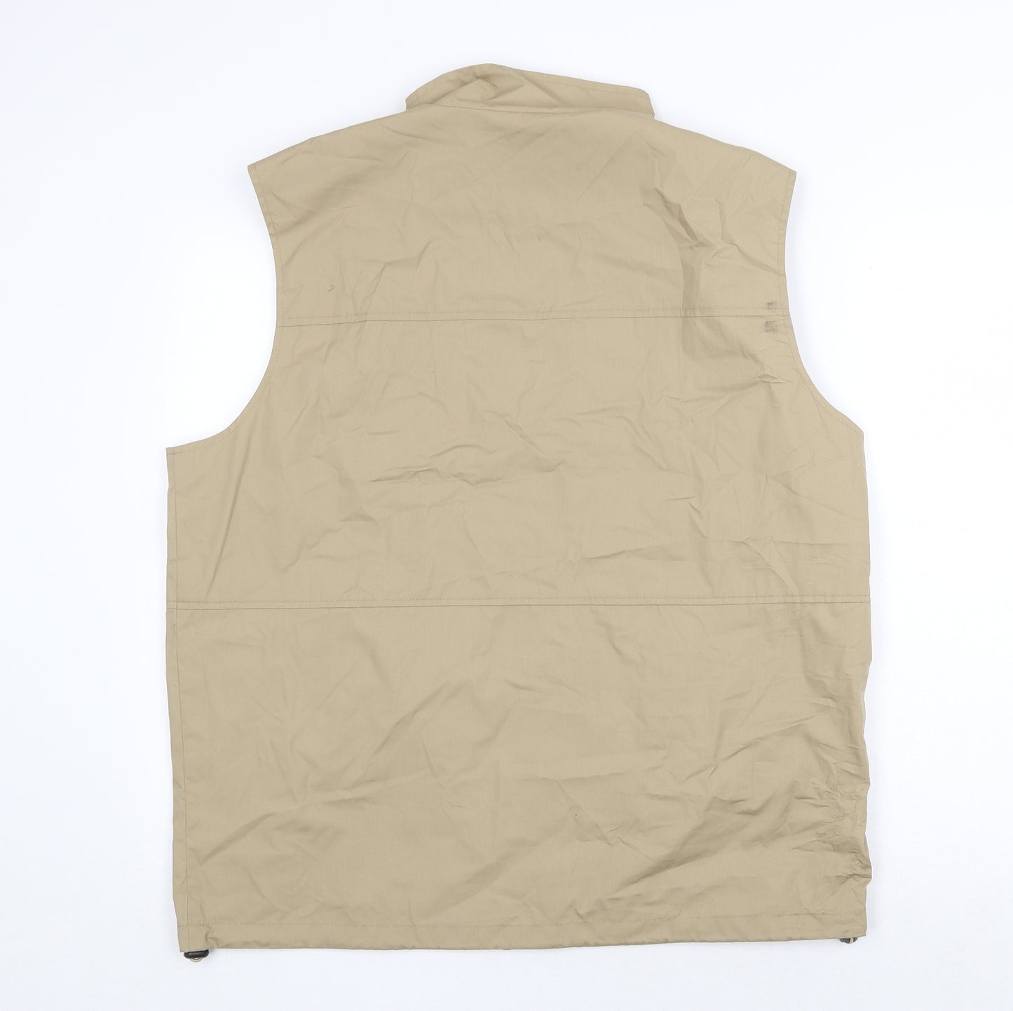Cotton Traders Mens Beige Gilet Waistcoat Size L Zip