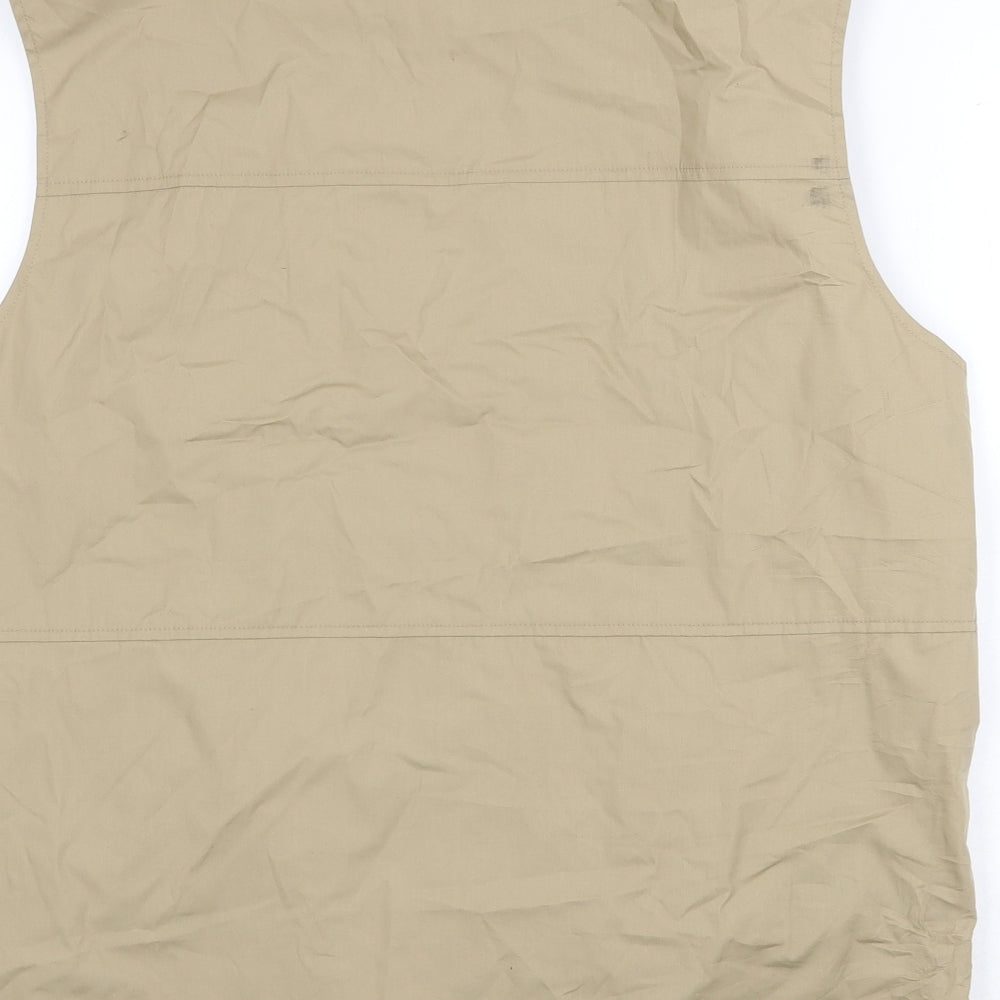 Cotton Traders Mens Beige Gilet Waistcoat Size L Zip