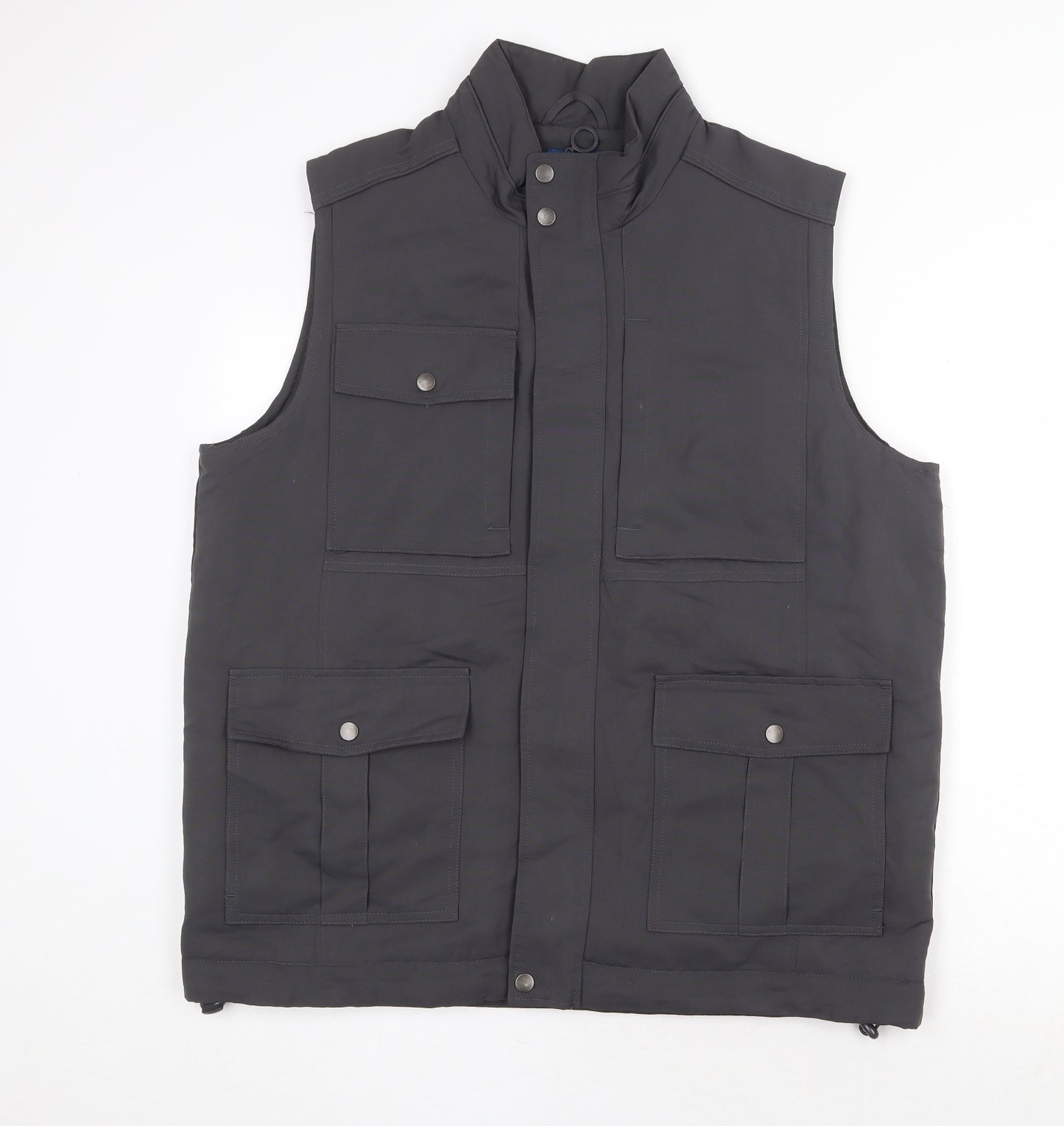 Cotton Traders Mens Grey Gilet Waistcoat Size L Zip