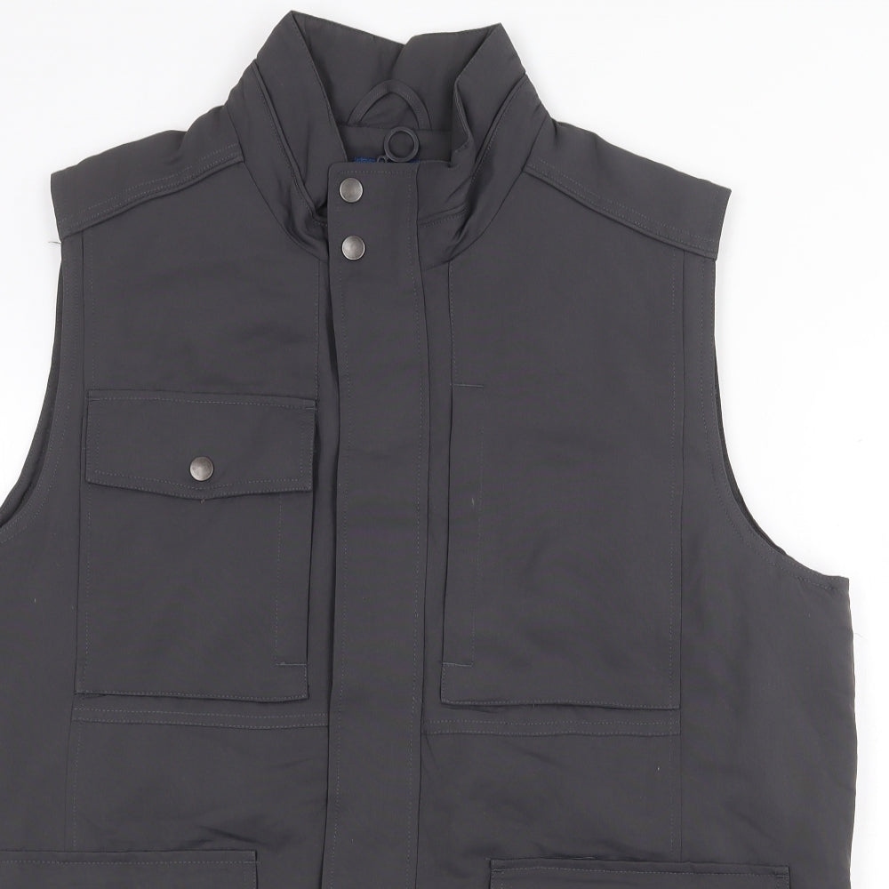 Cotton Traders Mens Grey Gilet Waistcoat Size L Zip