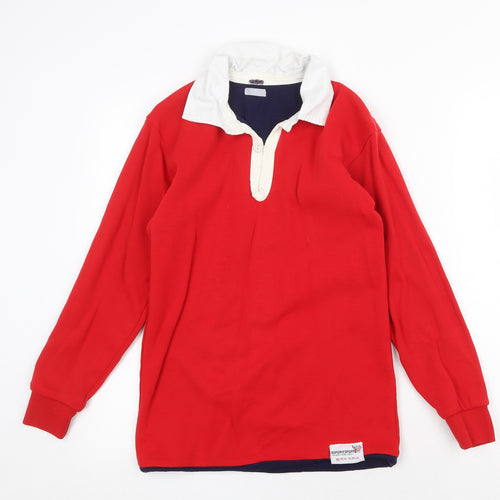 Europa Sports Mens Red Cotton Pullover Sweatshirt Size M