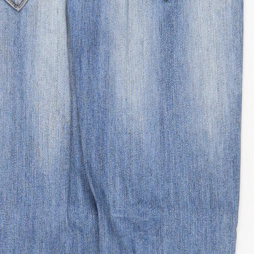 Dollhouse Womens Blue Cotton Straight Jeans Size S Regular Zip