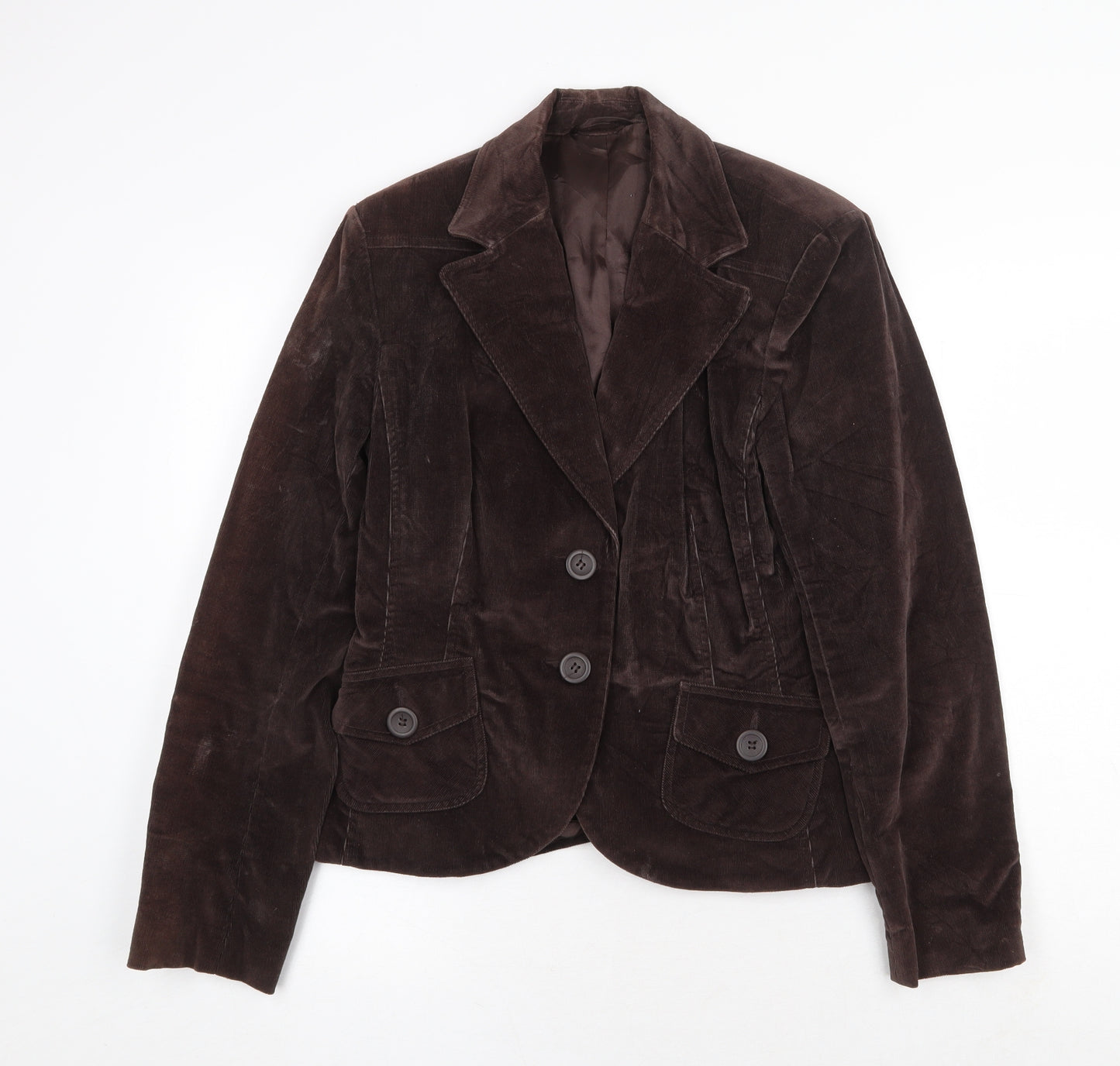 New Look Womens Brown Jacket Blazer Size 14 Button