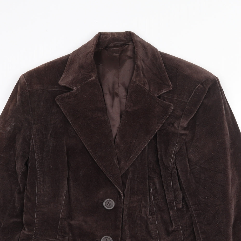 New Look Womens Brown Jacket Blazer Size 14 Button