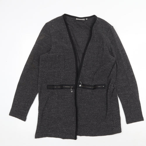 Fransa Womens Grey Geometric Jacket Size M