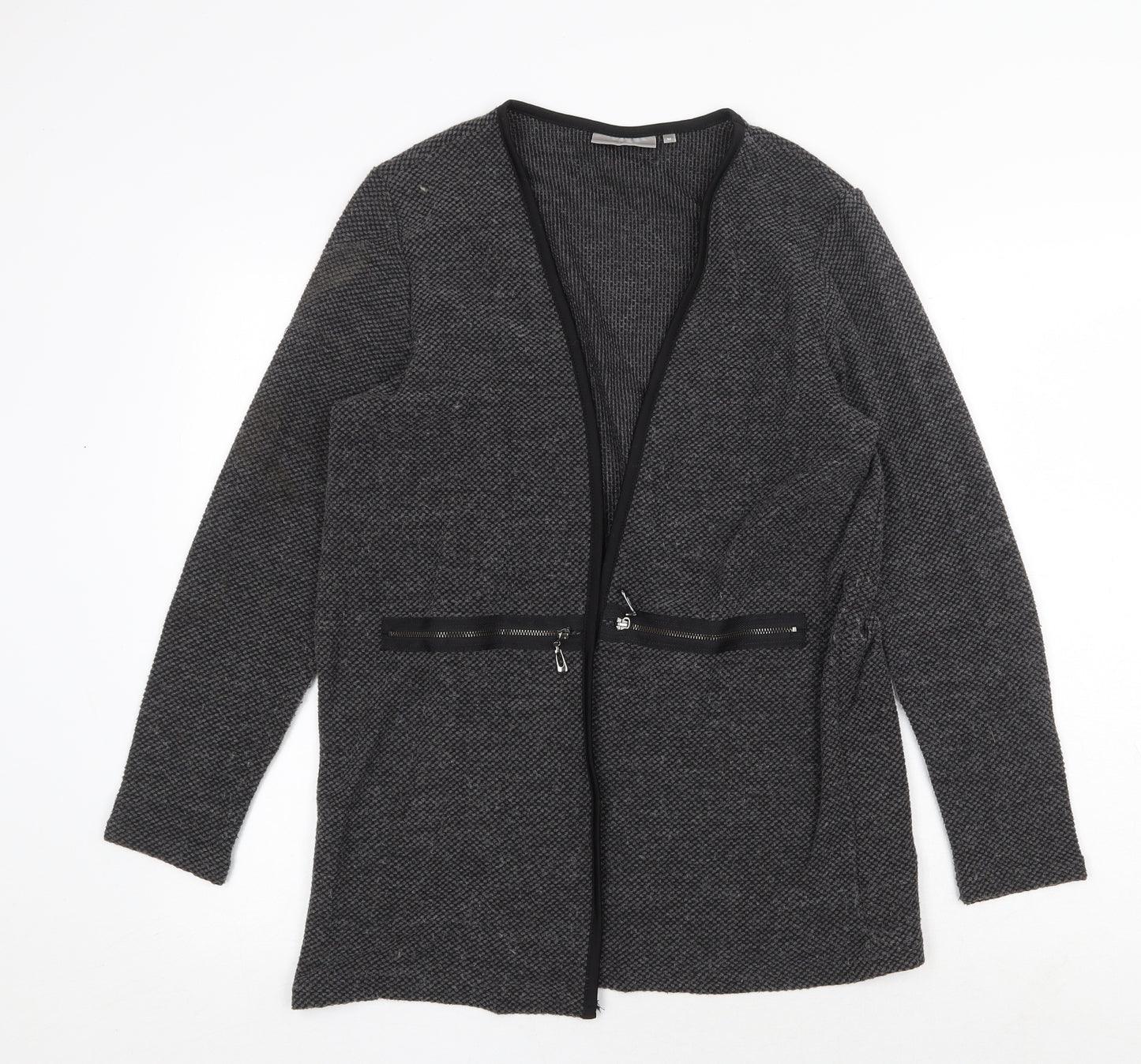 Fransa Womens Grey Geometric Jacket Size M