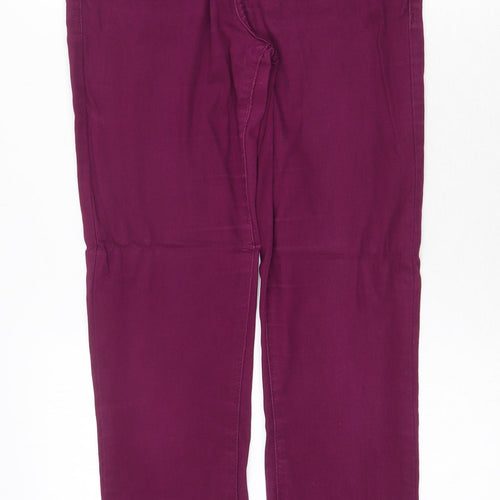 Marks and Spencer Womens Purple Cotton Skinny Jeans Size 8 Regular Zip