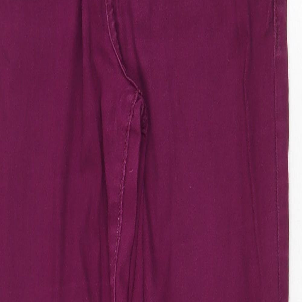 Marks and Spencer Womens Purple Cotton Skinny Jeans Size 8 Regular Zip