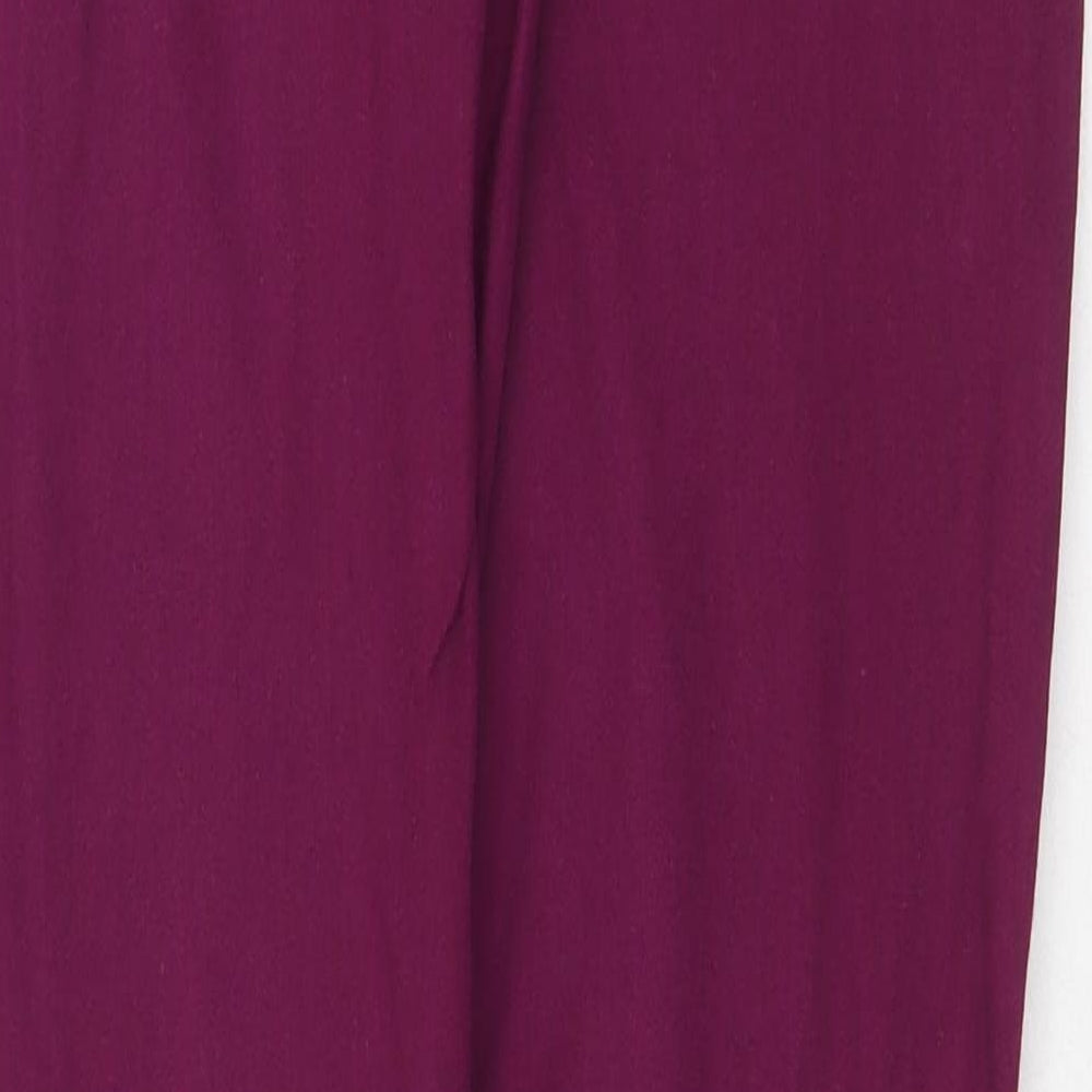 Marks and Spencer Womens Purple Cotton Skinny Jeans Size 8 Regular Zip