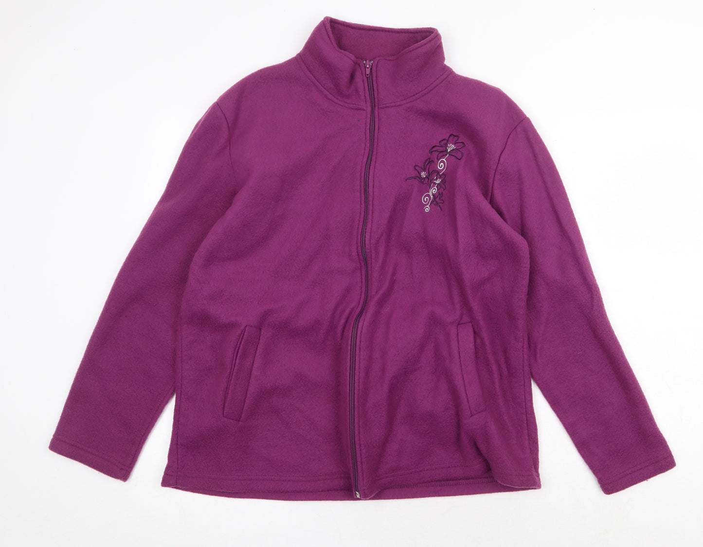 Anne de Lancay Womens Purple Jacket Size L Zip