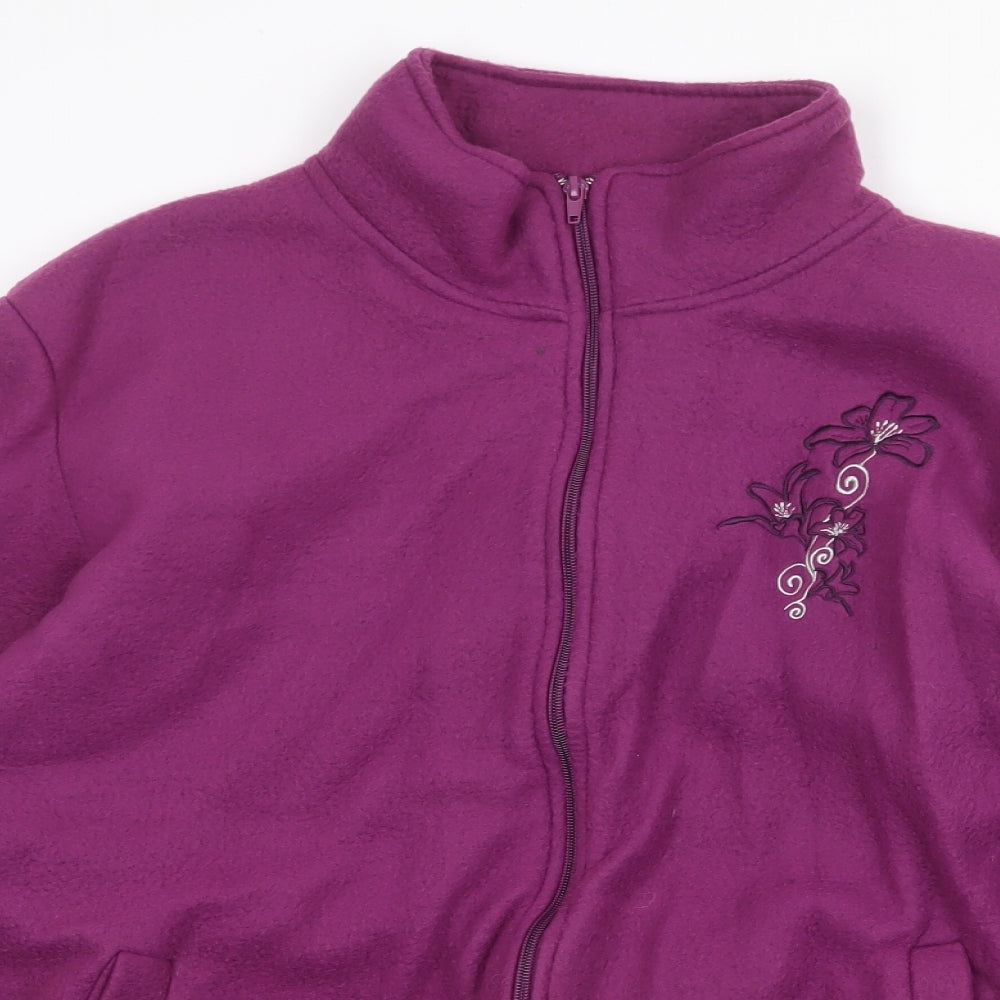 Anne de Lancay Womens Purple Jacket Size L Zip