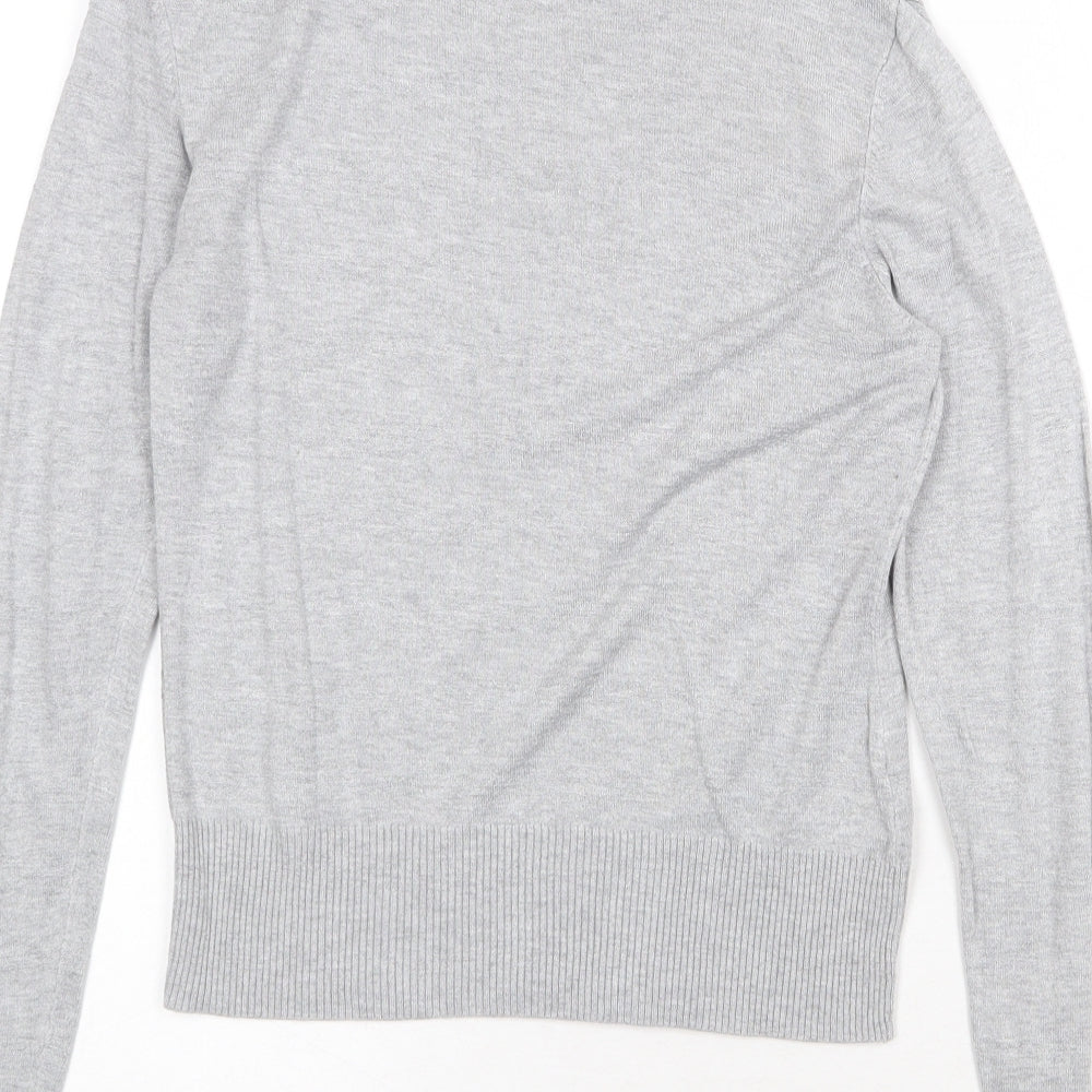 New Look Womens Grey High Neck Viscose Pullover Jumper Size 10