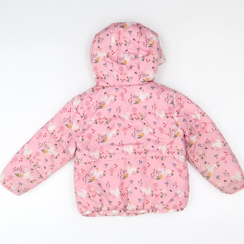 Mini Club Girls Pink Floral Quilted Jacket Size 3XL Zip