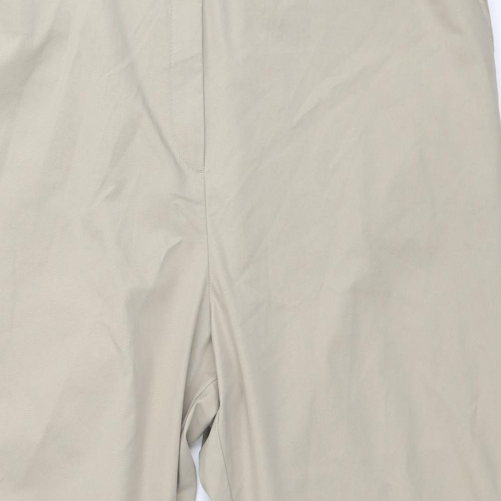 Marks and Spencer Womens Brown Cotton Trousers Size 22 Regular Zip