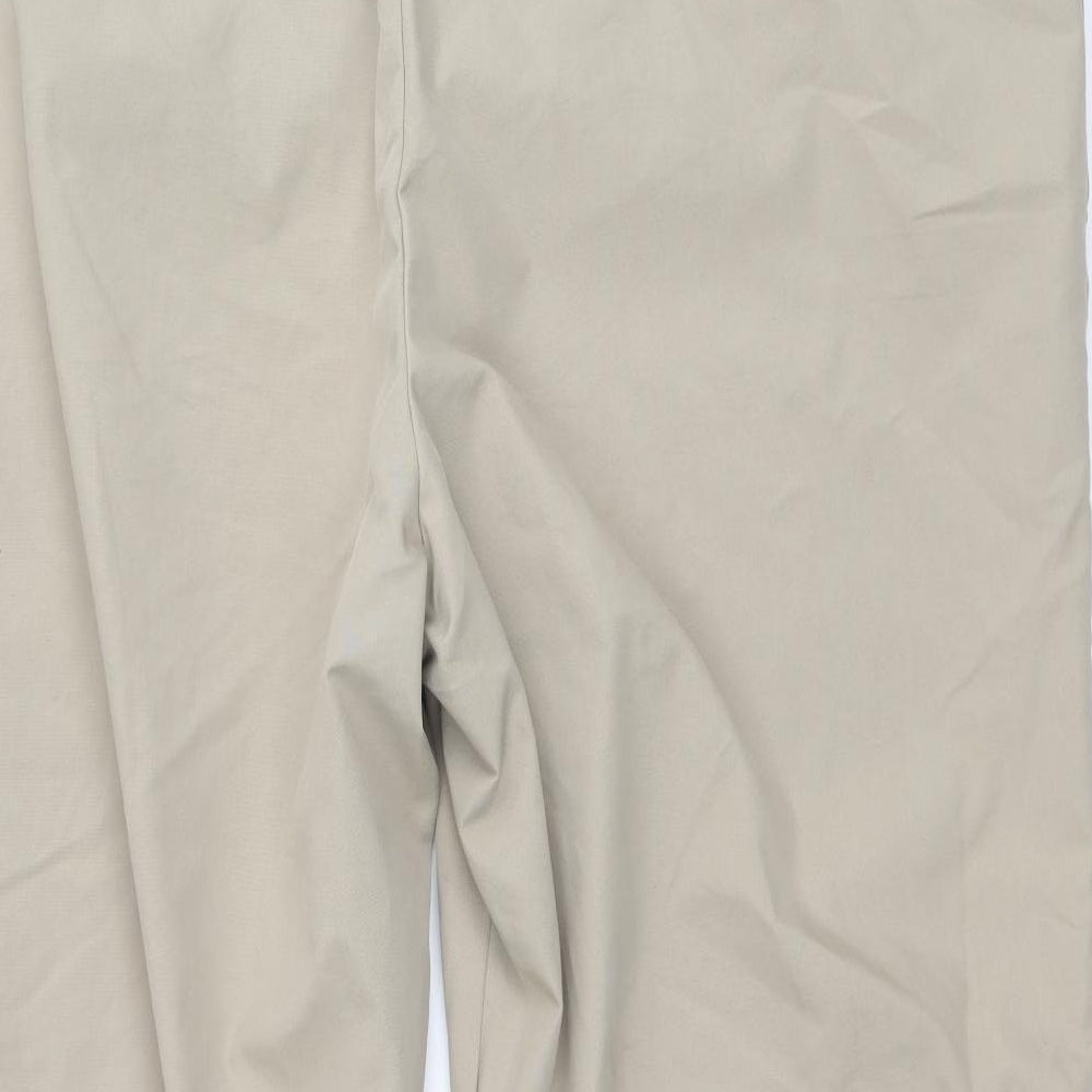 Marks and Spencer Womens Brown Cotton Trousers Size 22 Regular Zip