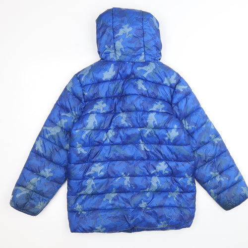 Fortnite Boys Blue Geometric Quilted Jacket Size 9-10 Years Zip