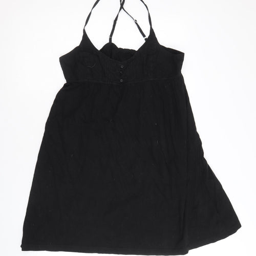 b.young Womens Black 100% Cotton Shift Size XL Scoop Neck Button