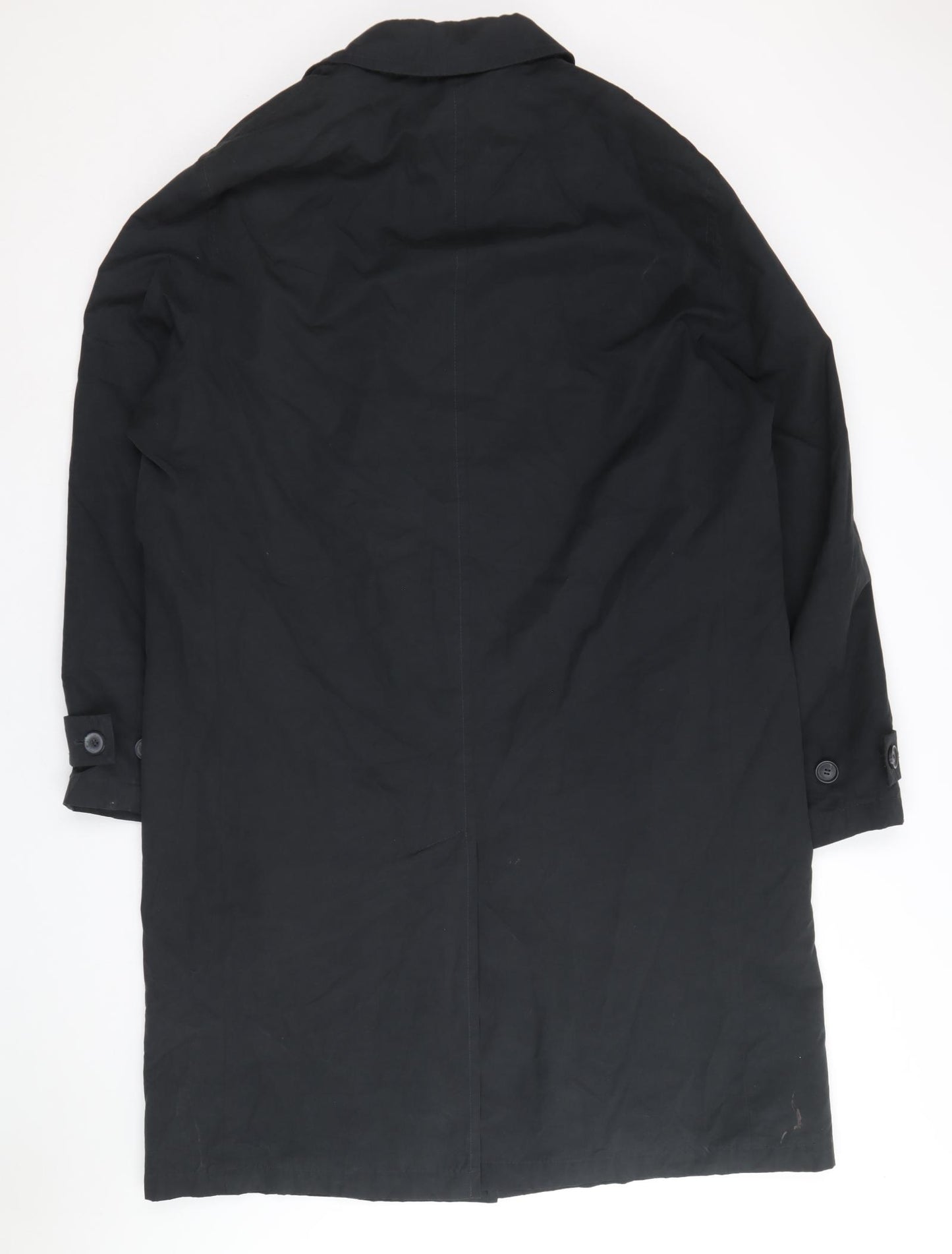 Marks and Spencer Mens Black Trench Coat Coat Size L Zip