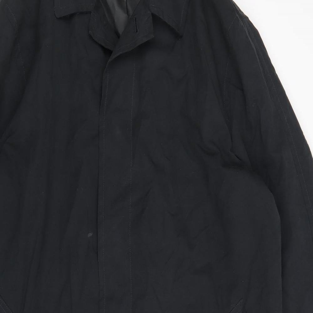 Marks and Spencer Mens Black Trench Coat Coat Size L Zip