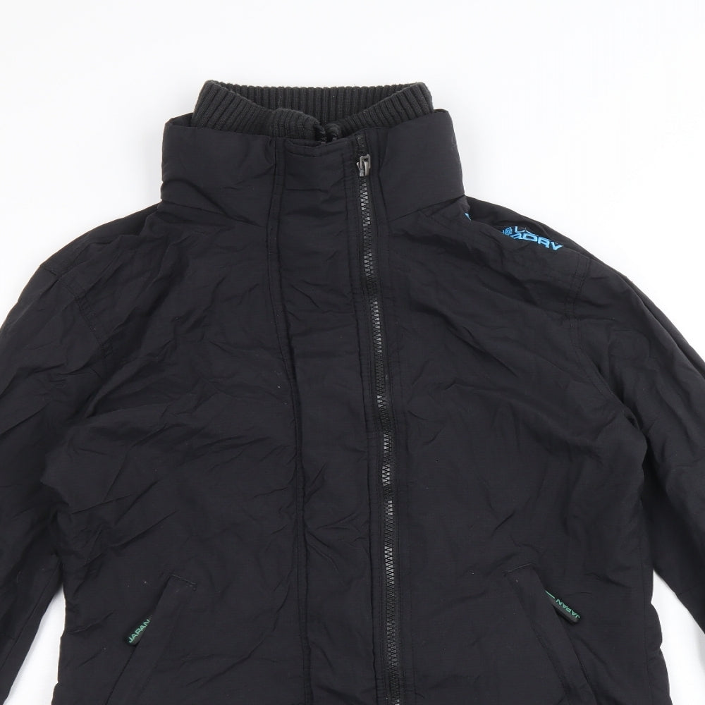 Superdry Mens Black Windbreaker Jacket Size M Zip