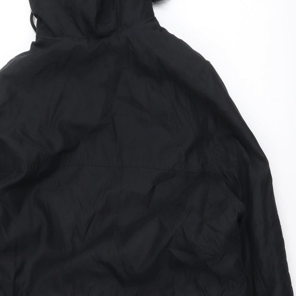 Marks and Spencer Womens Black Parka Coat Size 16 Zip